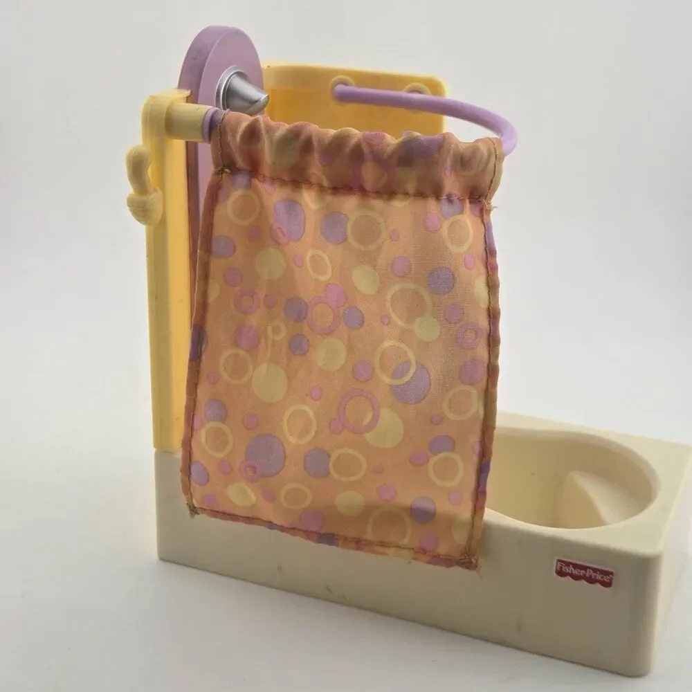 Fisher Price Loving Family Dollhouse Replacement Bathtub W/Curtain Toilet 2pc